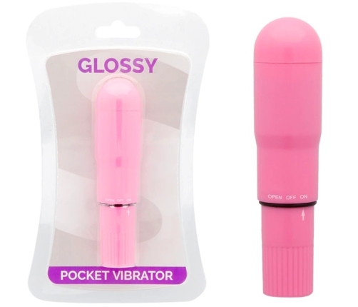 Glossy Deep Rose Pocket Vibrator - Compact Water-Resistant Model ABS