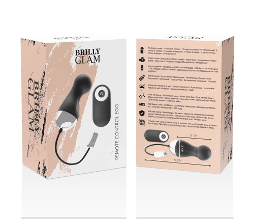 Brilly Glam Ian Remote Control Intimate Device Black/Silver 19cm USB