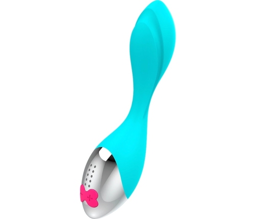 HAPPY LOKY Mini Fun Vibrator Turquoise USB Rechargeable Waterproof 19.5cm