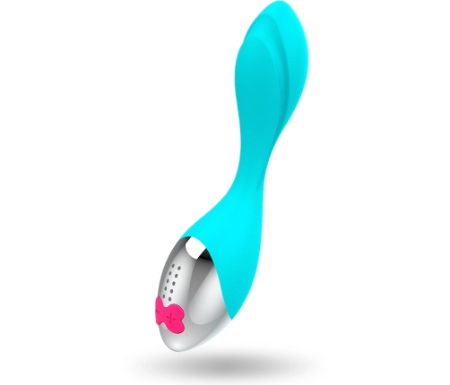 HAPPY LOKY Mini Fun Vibrator Turquoise USB Rechargeable Waterproof 19.5cm