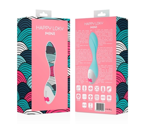 HAPPY LOKY Mini Fun Vibrator Turquoise USB Rechargeable Waterproof 19.5cm