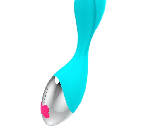 HAPPY LOKY Mini Fun Vibrator Turquoise USB Rechargeable Waterproof 19.5cm
