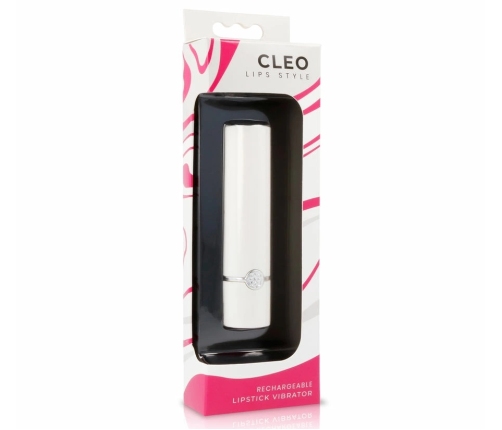 LYPS STYLE CLEO Lipstick-Shaped Intimate Device White & Pink USB 10 Modes