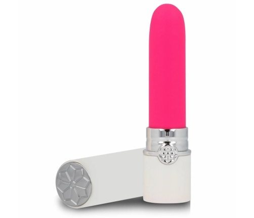 LYPS STYLE CLEO Lipstick-Shaped Intimate Device White & Pink USB 10 Modes