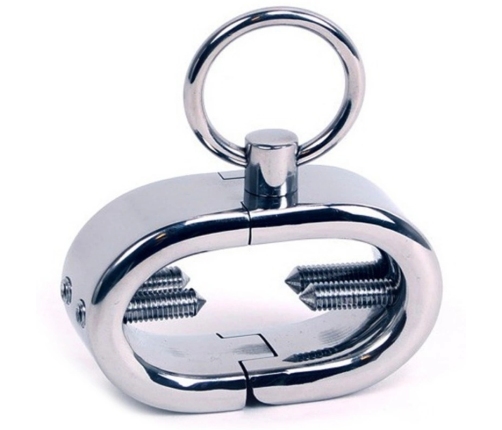 Metal Hard Oval Steel Restraint Bracelet with Adjustable Screws 44mm