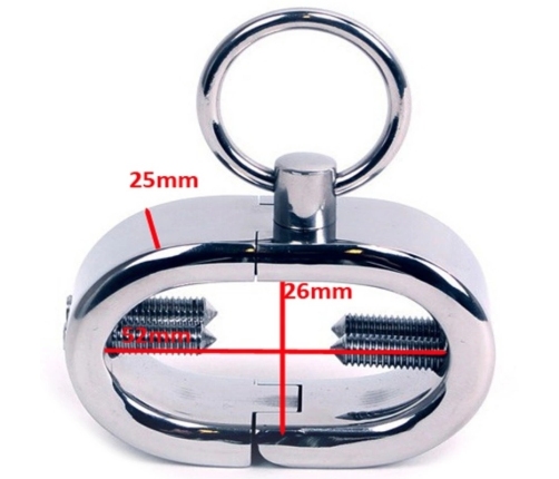 Metal Hard Oval Steel Restraint Bracelet with Adjustable Screws 44mm