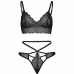 Leg Avenue 2-Piece Lace Bralette & Strappy G-String Set Black S/M