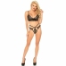 Leg Avenue Set Sweetheart Lace Bralette & Strappy G-String Black M/L