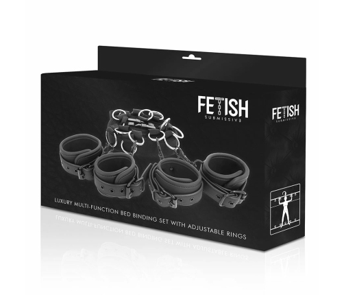 Fetish Submissive Luxury Bed Restraint Set Neoprene Lining Adjustable