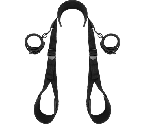 Fetish Submissive Neoprene-Lined Adjustable Restraint System Black