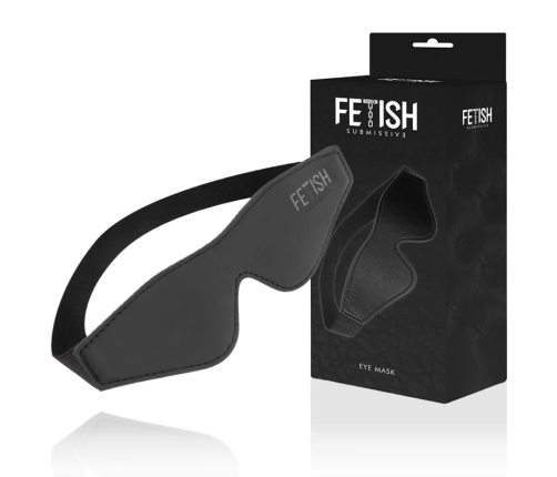 Fetish Submissive Vegan Leather Mask Neoprene Lining Adjustable Black