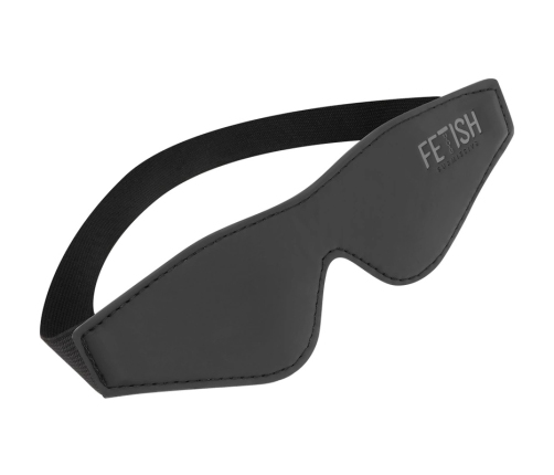 Fetish Submissive Vegan Leather Mask Neoprene Lining Adjustable Black