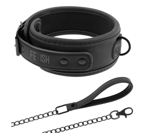 Fetish Submissive Neoprene Collar with Nickel-Free Chain & Leash