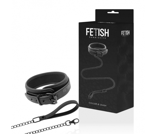 Fetish Submissive Neoprene Collar with Nickel-Free Chain & Leash