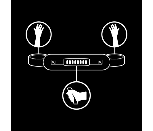 Fetish Submissive Vegan Leather Handcuffs with Handle, Adjustable, Black