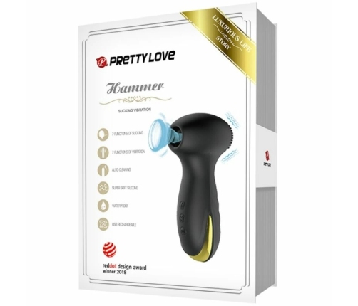 Pretty Love Hammer Intimate Device with Vibration & Suction, USB, Pink