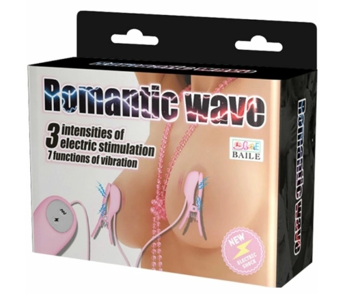 Baile Romantic Wave Adjustable Vibrating Clamps with Electro Impulse, Black
