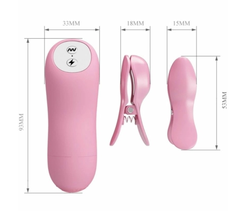 Baile Romantic Wave Adjustable Vibrating Clamps with Electro Impulse, Black