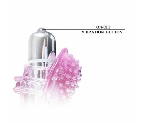 Baile Finger Vibrator Massager 10 Modes TPR Compact Design Pink