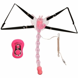 Baile Butterfly Strap-On Intimate System with Remote Control, TPR, Black Baile Butterfly Strap-On Intimate System with Remote Control, TPR, Black