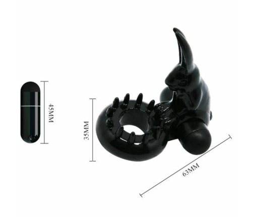 Baile Sweet Ring Black Intimate Stimulation System with Rabbit Attachment