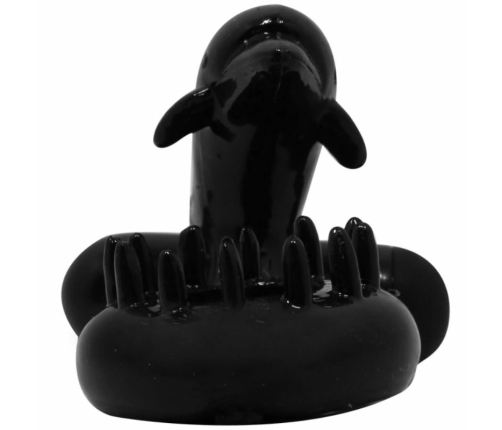 Baile Sweet Ring Black Silicone Intimate Ring with Dolphin Attachment