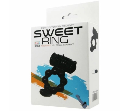 Baile Sweet Ring Dual-Stimulation Silicone Intimate Ring Black
