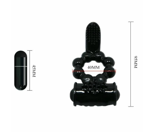 Baile Sweet Ring Dual-Stimulation Silicone Intimate Ring Black