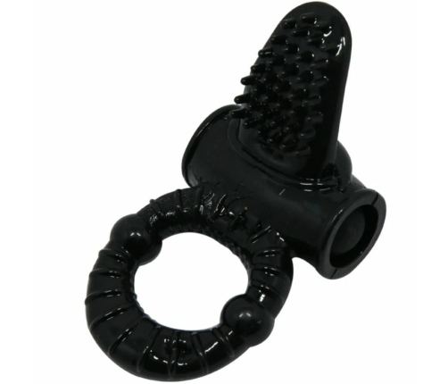 Baile Sweet Ring Black - Vibrating Silicone Intimate Ring with Rabbit Element