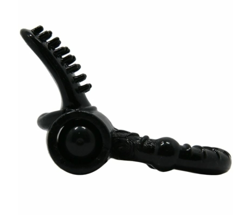 Baile Sweet Ring Black - Vibrating Silicone Intimate Ring with Rabbit Element