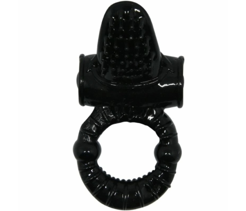 Baile Sweet Ring Black - Vibrating Silicone Intimate Ring with Rabbit Element