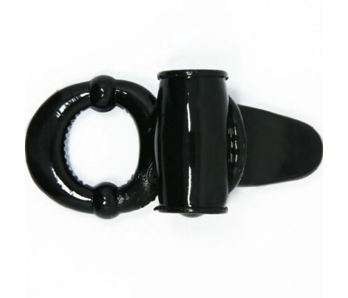 Baile Sweet Ring Black - Vibrating Silicone Intimate Ring with Rabbit Element