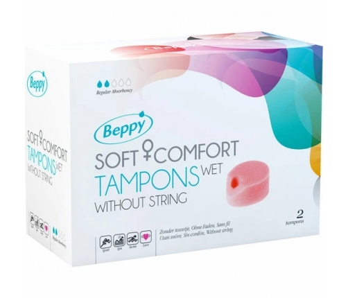 Beppy Soft Comfort Wet Tampons 2-Pack - Anatomical, Lavender Scent