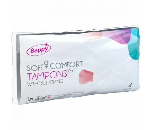 Beppy Soft Comfort Tampons DRY 4 pcs - Threadless, Anatomical Design