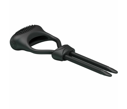 Pretty Love Curitis Silicone Vibrating Ring Adjustable Design Black