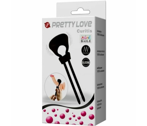 Pretty Love Curitis Silicone Vibrating Ring Adjustable Design Black