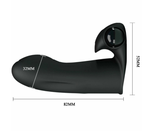 Pretty Love Adonis Compact Finger Stimulator, Silicone, Portable, Black