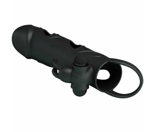 Pretty Love Silicone Extension Sleeve 14 cm Black with Vibration