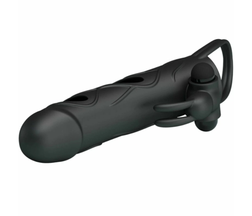 Pretty Love Silicone Extension Sleeve 14 cm Black with Vibration