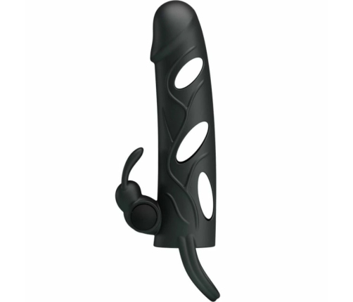 Pretty Love Silicone Extension Sleeve 14 cm Black with Vibration