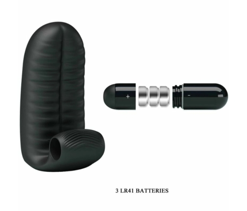 Pretty Love Abbott Black Intimate Finger Device Textured Silicone