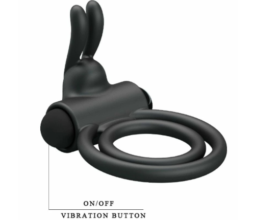 Pretty Love Osmond Silicone Vibrating Support Ring, Waterproof, Black