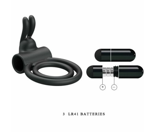 Pretty Love Osmond Silicone Vibrating Support Ring, Waterproof, Black