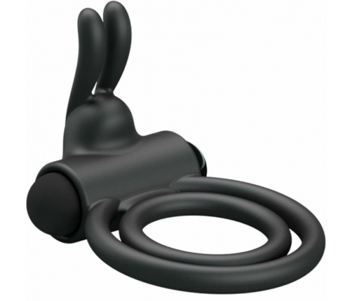 Pretty Love Osmond Silicone Vibrating Support Ring, Waterproof, Black