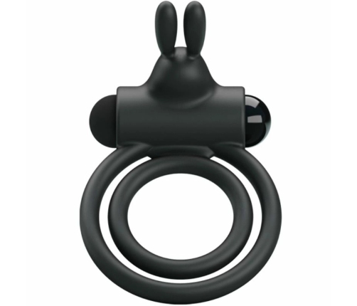 Pretty Love Osmond Silicone Vibrating Support Ring, Waterproof, Black