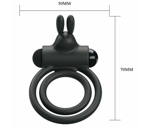 Pretty Love Osmond Silicone Vibrating Support Ring, Waterproof, Black