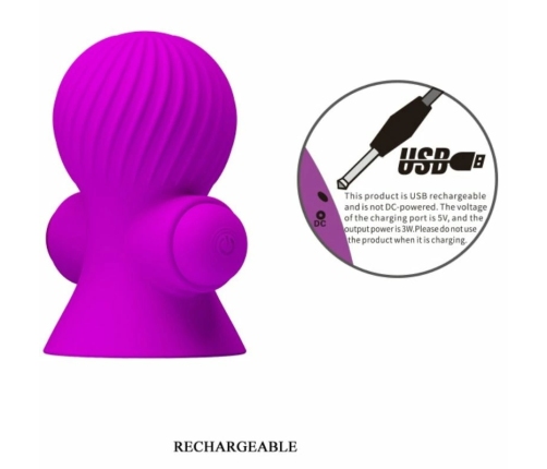 Pretty Love Nipple Stimulators 12M Lilac - Silicone, 12 Modes, USB