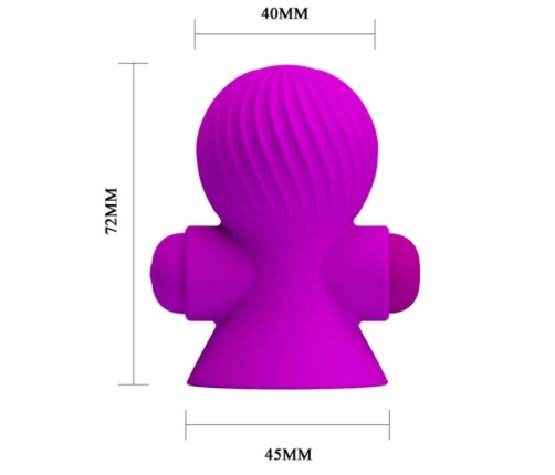 Pretty Love Nipple Stimulators 12M Lilac - Silicone, 12 Modes, USB