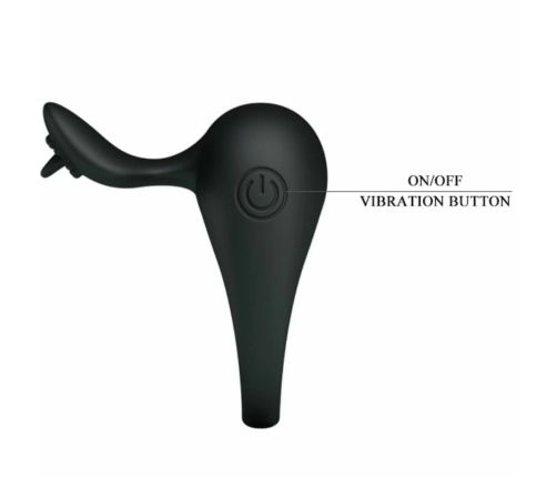 Pretty Love Vibrating Silicone Ring Flexible Design Black