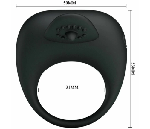 Pretty Love Vibrating Silicone Ring Flexible Design Black